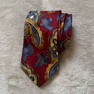 Bally Red and Gold Paisley Tie